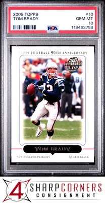 2005 TOPPS #10 TOM BRADY PATRIOTS PSA 10 - Image 1 of 2