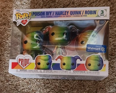 Paquete de 3 figuras Funko Pop Heroes DC Comics Pride Poison Ivy Harley Quinn Robin Foto 1 de 2