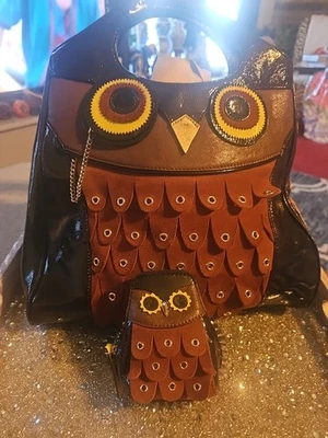 Bolso de mano Kate Spade Maximillion Maxwell & Minerva Owl y bolsa para monedas de búho Foto 1 de 4