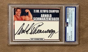 Arnold Schwarzenegger signierte individuell geschnittene Karte Olympia PSA/DNA AUTOGRAMM AUTHENTISCH - Bild 1 von 4