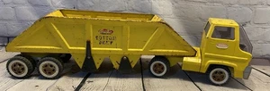 Vintage Tonka Bottom Dump Construction Truck Trailer Yellow Pressed Steel - Picture 1 of 17