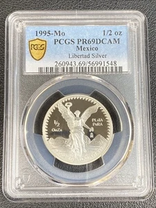 1995 Mo PCGS PROOF PR69 DCAM - MEXICO - 1/2 oz Silver Libertad Onza - Picture 1 of 2