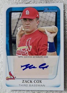 Zack Cox Signed 2011 Bowman Certified Autograph Card Auto St. Louis Cardinals - Picture 1 of 1