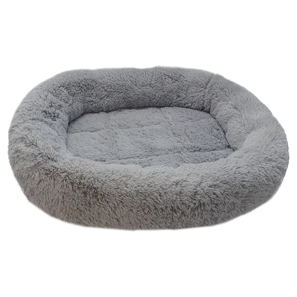Nobby Hundekissen oval Bian hellgrau Anti-Rutsch für Hunde kuschelig weich