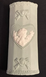 Teal Victorian Cameo Wall Pocket Wall Pocket Vase Bows Home Decor - Picture 1 of 5
