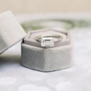 Verlobungsring Diamant 1,50 ct Smaragdschliff Lab Created IGI 950 Platin - Bild 1 von 11