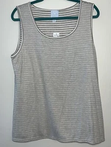 NWT Womens Size 1X Sunday Plus Size Sleeveless Stripped Tank Top NWT - Picture 1 of 2