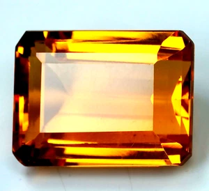 50 Ct Color Citrino Amarillo Brillante Artificial Calidad Superior Forma Esmeralda - Imagen 1 de 4