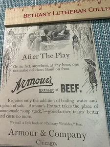 ARMOUR'S  ANTIQUE 1896 AD~EXTRACT OF BEEF~MAGAZINE AD-4 1/4" x 6 3/4"- - Picture 1 of 3