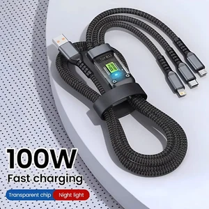 Cable de carga rápida de 100 W cable cargador múltiple de nailon trenzado USB múltiple - Imagen 1 de 7