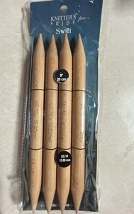 Agujas de tejer madera de abedul nuevas en paquete. Knitter’s Pride 8” 20 cm - Imagen 1 de 4