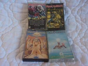 IRON MAIDEN 4 CASSETTES PIECE OF MIND NUMBER OF THE BEAST POWERSLAVE SEVENTH SON - Picture 1 of 21