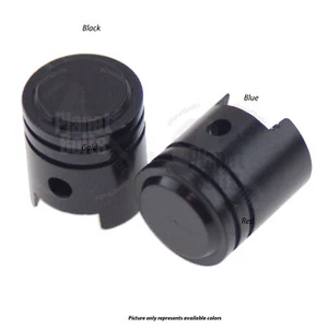 Black 2x Valve Cap Cover Tire GSXR 600 750 Ninja R1 R6 Lid Piston CNC Aluminum - Picture 1 of 3