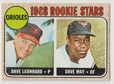 1968 Topps Baltimore Orioles Rookie Stars Card #56 Dave Leonhard Dave May - Image 1 of 2