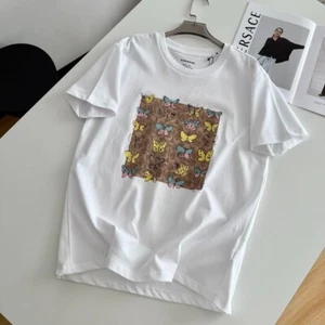 NUEVO CON ETIQUETAS COACH Mujer Camiseta Blanca Mariposa ALGODÓN - Imagen 1 de 11