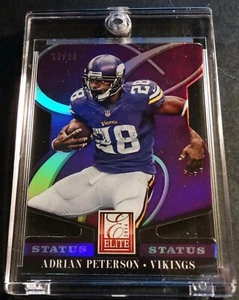 2014 ADRIAN PETERSON DONRUSS ELITE STATUS PURPLE REFRACTOR DIE CUT 12/28 (203) - Picture 1 of 2