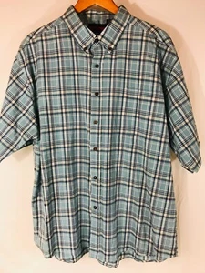 Architect Mens Size 2XL Short Sleeve Cotton Poly Blue Button Down Shirt - Picture 1 of 5