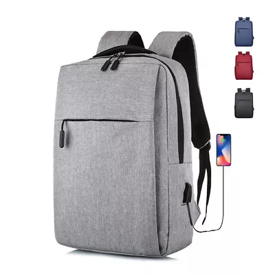 Men Women Laptop Backpack Waterproof Rucksack Travel School Slim Business Bag - Image 1 of 4