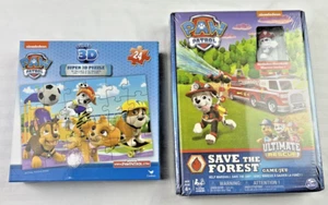 Paw Patrol Save The Forest Game, 24 Piece Super 3D Jigsaw Puzzle Marshall Bundle - Picture 1 of 14