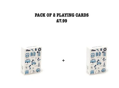 2xOFFICIAL VOLKSWAGEN VW CAMPER VAN EXPLORE MORE PLAYING CARDS POKER - Image 1 of 2