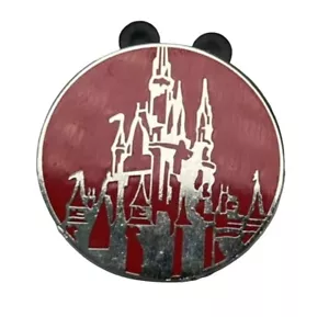 PIN DISNEY 2011 Parchi Disney Rosso Argento Castello Icone Mondo - Foto 1 di 2