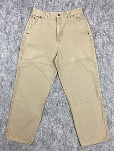 Vtg Tommy Hilfiger Pants Men 32x30* Tan Heavy Canvas Baggy Old School Skater 90s - Picture 1 of 19