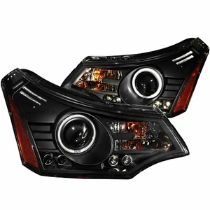 ANZO 121272 Projector Headlights Lamp CCFL w/ Halo Black for 08-11 Ford Focus - Picture 1 of 6