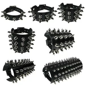 Studded Wristband Spike Leather Wristband Emo Punk Gothic Steam Punk Lot - Picture 1 of 8