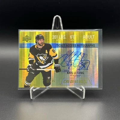 2021-22 UD Credentials KRIS LETANG #RTAA-KL Ticket Access Autographs /15 - Image 1 of 4