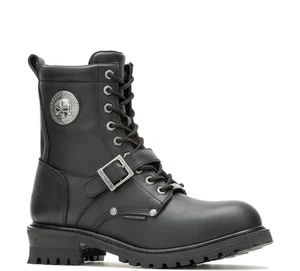 Botas de motocicleta impermeables Harley Davidson para hombre descoloridas Glory Skull negras D96299 - Imagen 1 de 8