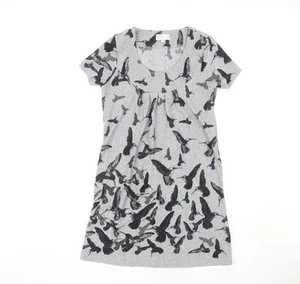 Apricot Women's Grey Bird Print T-Shirt Dress Size 10 - Picture 1 of 12