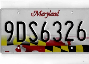 MARYLAND passenger license plate "9DS6326" - Picture 1 of 1