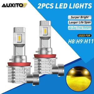 Pair 3000K Yellow H8 H11 Fog Light LED 100W Driving Projector DRL Bulbs CANBUS - Picture 1 of 10