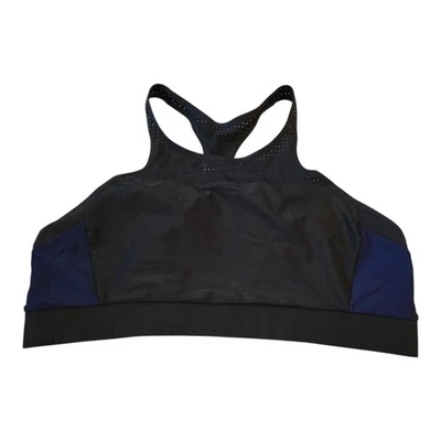 Athleta Bonaire Bikini Top Racerback Womens Size XL Black Blue NWT - Image 1 of 4