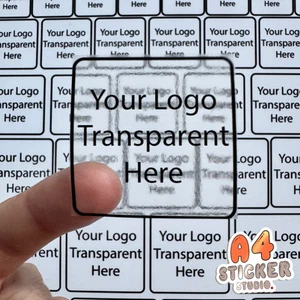 Personalised Transparent YOUR OWN LOGO, PHOTO Custom Picture Vinyl Sticker Decal - Picture 1 of 2