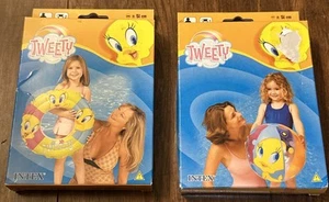 New Vintage 1999 Looney Tunes Tweety Bird Inflatable Ball 20” And Ring 20” - Picture 1 of 6