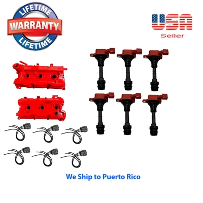 Valve Cover & 6 Ignition Coil W connectors for Infiniti FX35 G35 M35 Nissan 350Z - Image 1 of 4