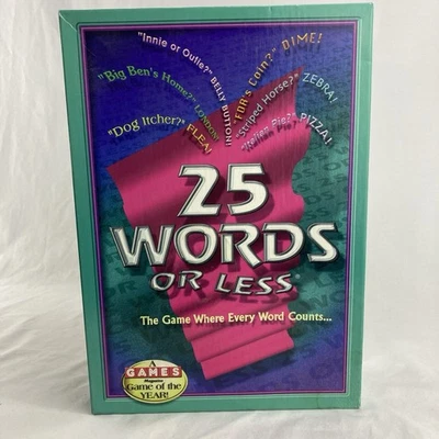 25 WORDS OR LESS Board Game 1997 Winning Moves Inc Complete Original 1006 - Image 1 of 4