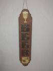 Vintage 1959 Chalkware Beer Sign 5 Cents 24"  Brown Wall Hanging