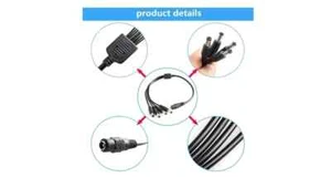 Cable divisor de alimentación CCTV DC para cámara 12V 2,1 mm hembra a 4 vías macho Reino Unido - Imagen 1 de 4
