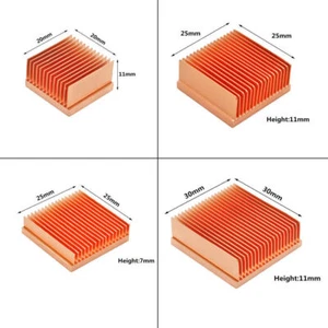 Disipador de calor de cobre puro hágalo usted mismo disipador de calor radiador enfriador de enfriamiento para frambuesa PI - Imagen 1 de 28