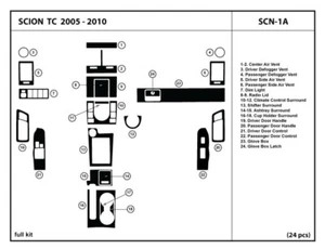 Interior Real Carbon Fiber Dash Trim Kit Overlay for Scion tC 2005-2010 - Picture 1 of 1