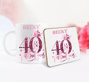 Personalised 40th Birthday Gift 40th Present Mug, Coaster or Mug & Coaster Set - Picture 1 of 10