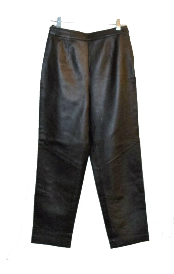 Pantalones negros para mujer Preswick & Moore petites de cuero de alta calidad talla 8P  Foto 1 de 4