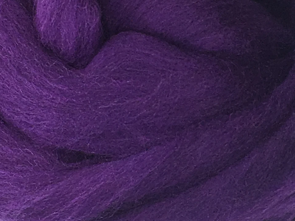 Purple Wool Roving, Spin and Felting Wool, Spin into Yarn, Needle Felt, Shep's - Image 1 of 4