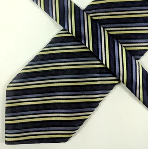 Corbata Roberto Villini Couture para hombre, púrpura/verde/blanco/rayas Repp, 100 % seda - Imagen 1 de 9