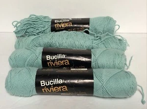 Lot of 4 Bucilla Riviera 100% Cotton Crochet & Knitting Green 50g 1-3/4 oz Each - Picture 1 of 4