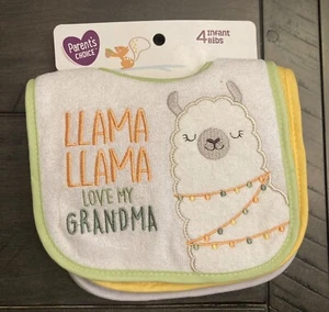 Parent's Choice Infant Bibs 4-Pack GRANDMA THEME Four Designs NIP - Picture 1 of 5