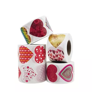 Adesivi a forma di cuore 38 mm per regali di nozze San Valentino confezione artigianato - Foto 1 di 23