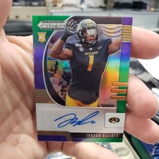 2020 Prizm Draft Picks Green Gold And Purple Prizm Jodan Elliott Auto Rc #ed...